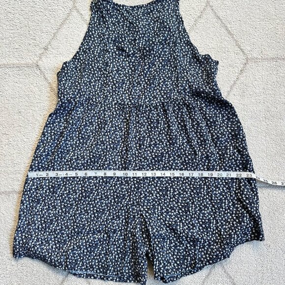 Vintage Gus & Max 90s Mini Floral Print Overall Sleeveless Romper - Picture 3 of 9
